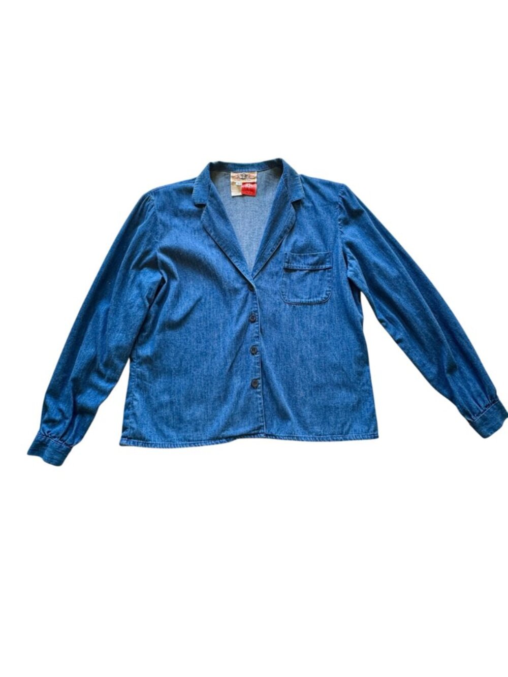 Vintage BIS Denim Shirt Women's Size 44 - US 12 Blazer Style Long Sleeved 1980s - Picture 4 of 16